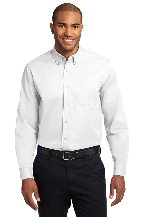 CLEARANCE: Port Authority TALL Long Sleeve Easy Care Shirt (Size: XLT - White)